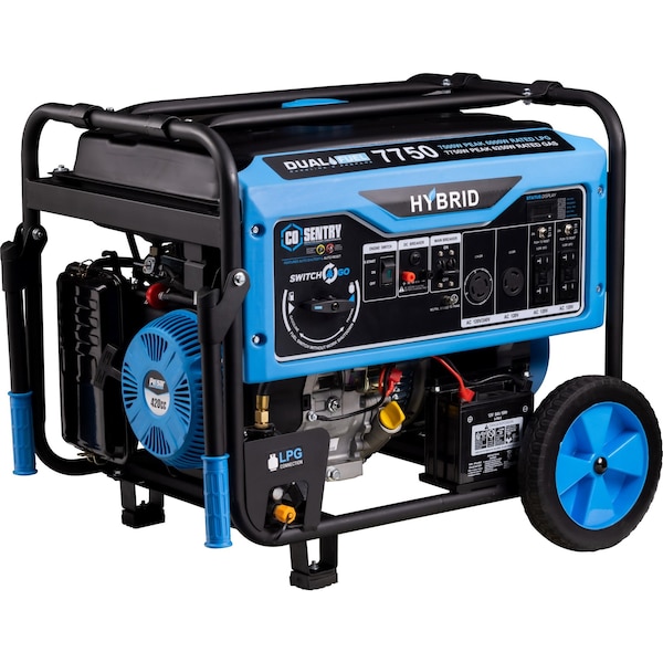 Pulsar Portable Generator, Gasoline/Liquid Propane, 6,250 W/6,000 W Rated, 7,750 W/7,500 W Surge, 52 A PG7750BCO - main